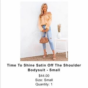 Women’s off the Shoulder Satin Bodysuit